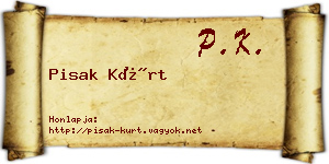Pisak Kürt névjegykártya